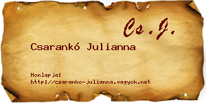 Csarankó Julianna névjegykártya