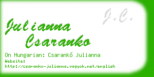 julianna csaranko business card
