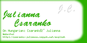 julianna csaranko business card